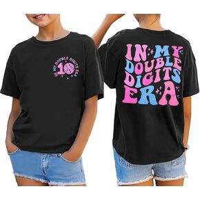 in My Double Digits Era Shirt for Girls 10th Birthday T-Shirt 10 Year Old Girl Birthday Party Short Sleeve Tee Tops