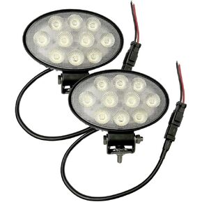 الجرار البيضاوي LED LED Work Flood Light Pods ، 5.5 بوصة 30W أضواء الضباب القيادة ، 12 فولت/24V DC 6000K ، الإسكان الألومنيوم الانتهاء الأسود مع موصل DT ، لجون دير شاحنة الزراعة الزراعة ، 2 حزمة