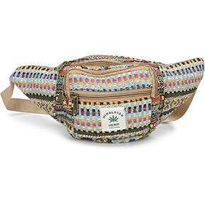 Hemp Fanny Pack,Adjustable Waist and Multiple Pockets,Waist Bag & for all purpose (Multi Light Blue)