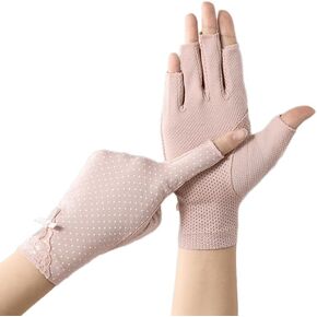 INOGIH Womens Sun Gloves Cotton Full-Finger UV Protection Touchscreen Driving Gloves for Outdoor Sports Cycling