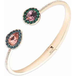 Emily in ParisGold-Tone Color Crystal Halo Bangle Bracelet