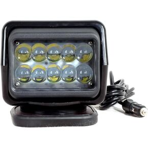 50 واط LED LED LED LED SEERT LIGHT 360 درجة LED التناوب الإضاءة عن بعد ضوء العمل مع قاعدة مغناطيسية لقارب سيارات الدفع الرباعي حماية الأمن حماية الطوارئ إضاءة حقل حديقة （أسود）