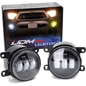 Ijdmtoy Clear Lens 6000k White/2500K اللون الأصفر المزدوج 20W طاقة عالية LED LED مجموعة الضوء المتوافقة مع Acura Honda Nissan Subaru Land Rover Suzuki ، إلخ