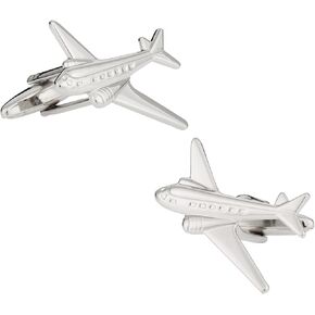 Airplane Cufflinks with Presentation Gift Box Commercial Airline Aviation Pilot