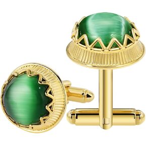 تربط الكفة بالذهب الذهبي ، و Cat Eye Gemstone Cufflinks للرجال