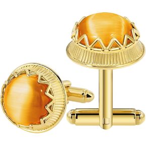 تربط الكفة بالذهب الذهبي ، و Cat Eye Gemstone Cufflinks للرجال in Kuwait