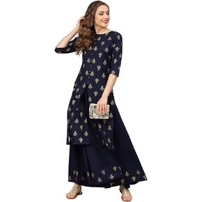Women's Printed Kurta with Skirt