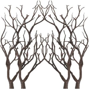 LIFKOME Artificial Antler Dried Tree Branches 13.76'' Art Witch Antler Branch Decorative Plant Twigs Plastic Dry Branches Decor for Wedding Christmas Party Home Supplies Brown 4pcs