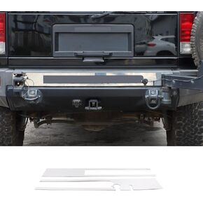 Rear Bumper Trim Panel Fit for 2003-2009 Humme@ H2, Stainless Tailgate Bumper Decorative Panel Sticker, Fit for External Spare Tire, 2 PCS (A)