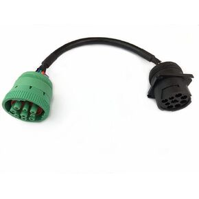 9pin J1939 محول كابل النوع 1 موصل أسود من النوع 2 الموصل الأخضر لأداة تشخيص الشاحنة ومتتبعات GPS ELD