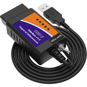ELMconfig ELM327 OBD2 USB Adapter for Windows, OBD2 Scanner Diagnostic Coding Tool with MS-CAN/HS-CAN Switch for Ford Lincoln Mazda Mercury Series Vehicles