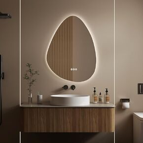Led Mirror for Bathroom, 20"x 28" Bathroom Vanity Mirror with Lights, Human Body Sensing, Anti-Fog, 3 Colors and Dimmable, Backlit Light Up Bathroom Mirror Wall Mounted.