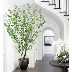 Artificial Enkianthus Tree 8ft Tall Faux Tree with Large Trunks and Realistic Leaves, Fake Enkianthus Tree Floor Potted Artificial plants for Home Office Living Room Indoor Outdoor Decor (8feet,1Pack)