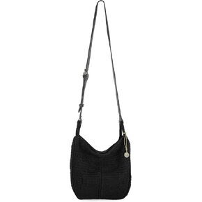 The Sak Los Feliz Crossbody Purse - Hand Crochet Women's Handbag for Everyday & Travel - Cross Body Bag With Zipper Pockets & Adjustable Shoulder Bag Strap - Black