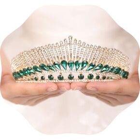 JWICOS Tiara Queen Crown for Women Bridal Wedding Tiara and Crown for Brides Crystal Princess Tiara for Girls