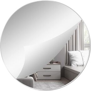 Darenyi 16 '' Round Wall Mirror ورقة لماشية ، غير زجاجية ، مرآة دائرة أكريليك عالية الصافية ديكور للجدار ، الحمام ، غرفة نوم ، باب ، ديوقراطية