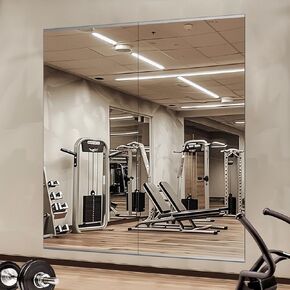2pc 48 "x24" Home Gym Mirrors مرآة تجريب مرآة كبيرة الحائط مرآة كبيرة بدون إطار للياقة البدنية للرقص مرآب اليوغا shatterproof hd سماكة صورة 5 ملم