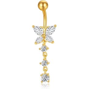 Gold Belly Button Rings, CZ Navel Piercing Jewelry, Belly Piercing Jewelry for Women