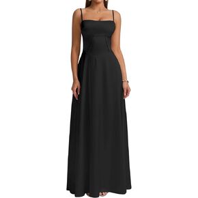 Kutumai Satin Maxi Dress Spaghetti Strap Strap Lace Up Long Stal Presses for Women Wedding Guest Cocktail Prom Prom in Saudi Arabia