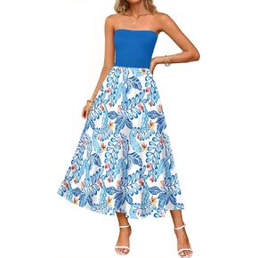 Zesica للسيدات 2025 Summer Boho britless midi dress قبالة الكتف Polka Dot مطبوعة على خط طويل من الفساتين الطويلة مع جيوب