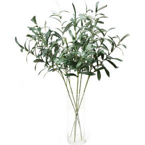 5pcs Olive Branches for Vases Artificial Plants Greenery Stems for Vases Olive Leaves Plant (Green)