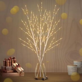 Lighted White Birch Branches With Timer 33IN 180 LED Twig for Vase Christmas Decor Artificial Tree Branch Holiday Parent
