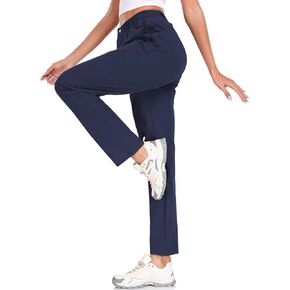 Women's Golf Pants Wrinkle Free UPF 50 Casual Pants Quick Dry Lightweight Travel Pants for Women on Plane with Zipper Pockets