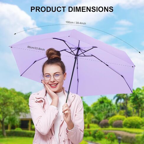 LEAGERA Compact Travel Umbrella with Case - Mini Umbrella for Purse, Small Lightweight &Tiny Design Perfect for Parasol Outdoor Sun&Rain Umbrellas, red in Kuwait