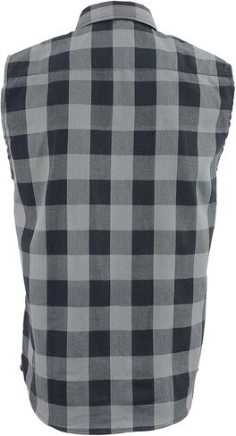 Milwaukee Leather MPM1648 Men’s Classic Black and Grey Button-Down Flannel Cut Off Sleeveless Casual Shirt - 4X-Large in Saudi Arabia