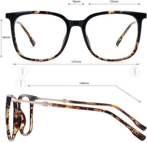 Firmoo Oversized Blue Light Blocking Glasses, Big Frame Square Nerd Eyeglasses Computer Screen Glasses in Kuwait