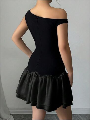 فيردوسا نساء بلوك بلوك كشكش قبالة فستان الكتف قطرة الخصر in Kuwait