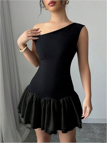 فيردوسا نساء بلوك بلوك كشكش قبالة فستان الكتف قطرة الخصر in Kuwait