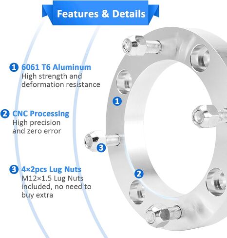 Wsays 4pcs 4X156mm 1 Inch M12x1.5 Studs Center Bore 131mm Wheel spacer Compatible with Polaris RZR XP1000/Turbo/900/Pro XP/Ranger 1000/XP/Crew/General 1000/XP/4 in Saudi Arabia