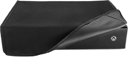 eXtremeRate Black Horizontal Dust Cover for Xbox One Console Custom Designed Double Layer Soft Neat Lining Waterproof Dustproof Precision Cut Easy Access Cable Port in Saudi Arabia