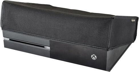 eXtremeRate Black Horizontal Dust Cover for Xbox One Console Custom Designed Double Layer Soft Neat Lining Waterproof Dustproof Precision Cut Easy Access Cable Port in Saudi Arabia
