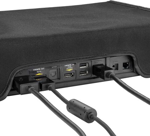 eXtremeRate Black Horizontal Dust Cover for Xbox One Console Custom Designed Double Layer Soft Neat Lining Waterproof Dustproof Precision Cut Easy Access Cable Port in Saudi Arabia