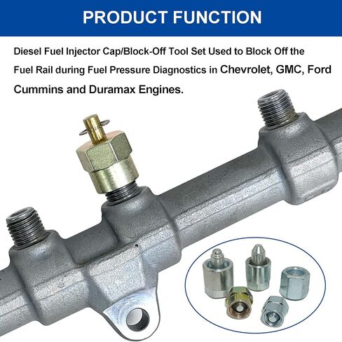 20MM Diesel Common Rail Fuel Injectors - M20 Block-off Fuel Rail Caps Set Fits for Cummins 2003-2022|Duramax 2001-2022|Ford 2008-2022 Engine Fuel Pressure Diagnostics - 2Pcs in Saudi Arabia