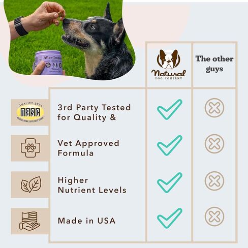 Natural Dog Company Probiotic Chews (90 Bites), Chicken Flavor, Helps with Digestion, Supports Immune System, Probiotics Supplement for Dogs of All Ages, Sizes & Breeds. in Kuwait