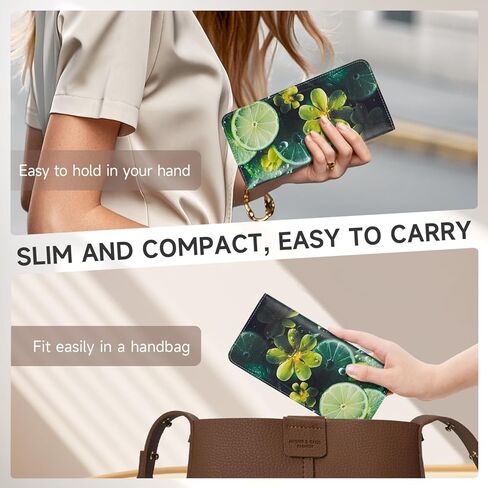 Slim Wallet for Women RFID Womens Wallet Leather ID Credit Card Holder whit Zipper Coin Pocket Bifold Wallet in Kuwait