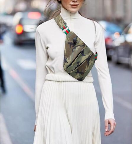 حقيبة حبال صغيرة من Dyalsa للنساء ، Canvas Fanny Pack Crossbody Bags Coasouflage Bag مع حزام in Kuwait