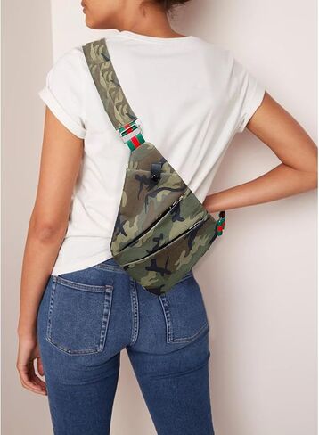 حقيبة حبال صغيرة من Dyalsa للنساء ، Canvas Fanny Pack Crossbody Bags Coasouflage Bag مع حزام in Kuwait