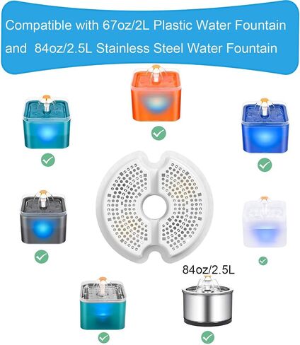 NEUCOMBBT 12 Pack Cat Water Fountain Filters with Sponges for 67oz/2l Pet Fountain Replacement Filter Compatible with AONBOY,iPettie & Wonder Creature Cat Fountain in Kuwait