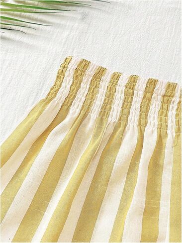 SweatyRocks Women's Striped Wide Leg Shorts Paperbag High Waisted Casual Linen Shorts in Saudi Arabia