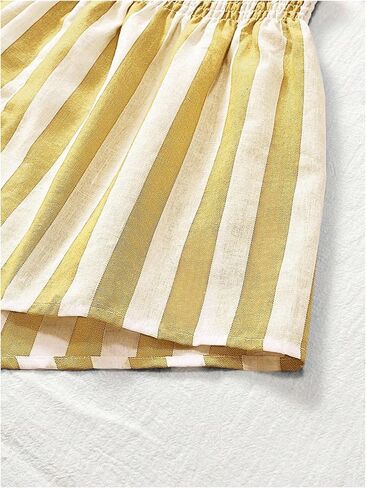 SweatyRocks Women's Striped Wide Leg Shorts Paperbag High Waisted Casual Linen Shorts in Saudi Arabia