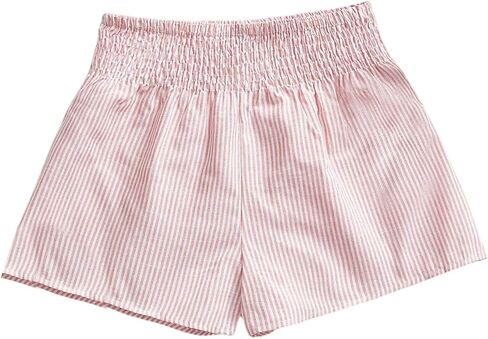 SweatyRocks Women's Striped Wide Leg Shorts Paperbag High Waisted Casual Linen Shorts in Saudi Arabia