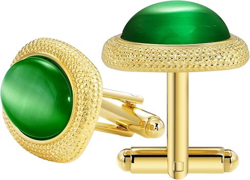 تربط الكفة بالذهب الذهبي ، و Cat Eye Gemstone Cufflinks للرجال in Kuwait