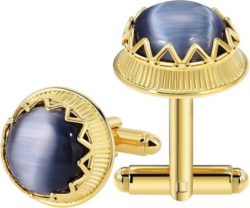 تربط الكفة بالذهب الذهبي ، و Cat Eye Gemstone Cufflinks للرجال in Kuwait