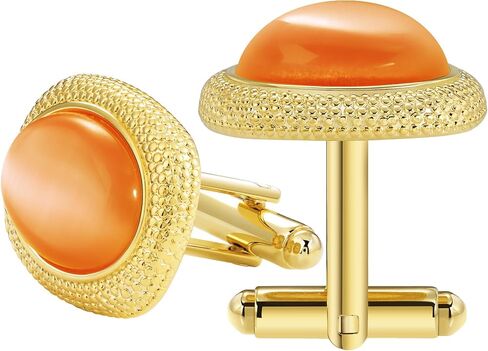 تربط الكفة بالذهب الذهبي ، و Cat Eye Gemstone Cufflinks للرجال in Kuwait