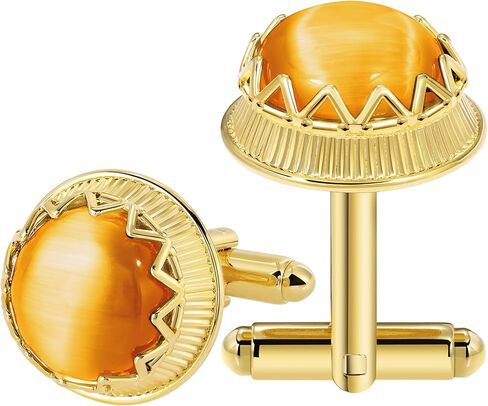 تربط الكفة بالذهب الذهبي ، و Cat Eye Gemstone Cufflinks للرجال in Kuwait