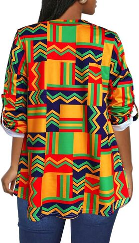 Afibi Women's Casual African V Neck Long Sleeve Tunic Tops in Saudi Arabia